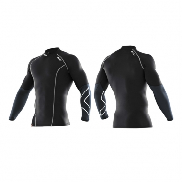 2XU elite compression top mens L/S 2014 zwart/zilver MA1990a